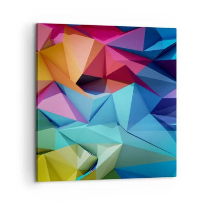 Schilderen op canvas - Regenboog origami - 60x60 cm