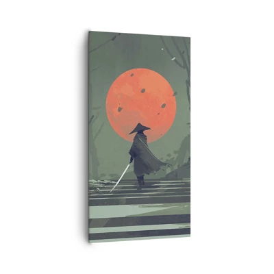 Schilderen op canvas - Rode maan krijger - 65x120 cm