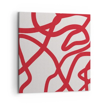 Schilderen op canvas - Rood op wit - 50x50 cm