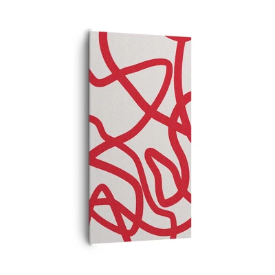 Schilderen op canvas - Rood op wit - 65x120 cm