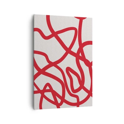 Schilderen op canvas - Rood op wit - 70x100 cm