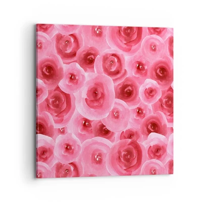 Schilderen op canvas - Rozen onder en boven - 70x70 cm