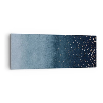 Schilderen op canvas - Samenstelling - blauwe fasen - 140x50 cm