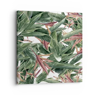 Schilderen op canvas - Smaragd-lila struikgewas - 30x30 cm