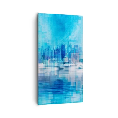 Schilderen op canvas - Verdronken in het blauw - 55x100 cm