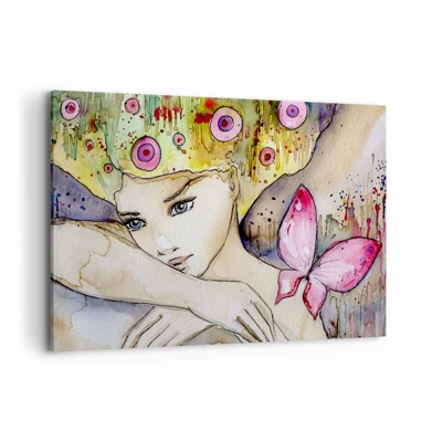 Schilderen op canvas - Vlinderprinses - 100x70 cm