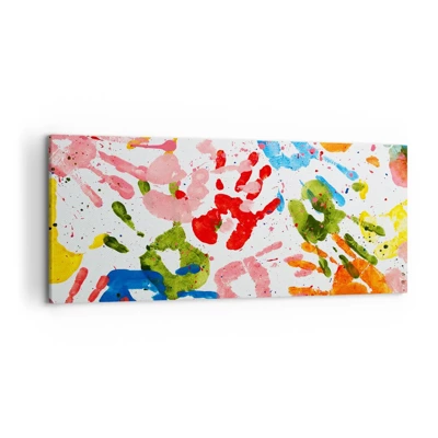Schilderen op canvas - Volg de voetstappen - 120x50 cm