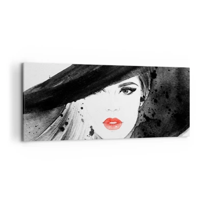 Schilderen op canvas - Vrouw in het zwart - 120x50 cm