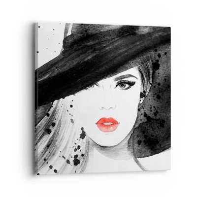 Schilderen op canvas - Vrouw in het zwart - 30x30 cm