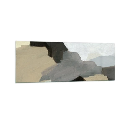 Schilderen op glas - Abstractie: het kruispunt van grijs - 140x50 cm