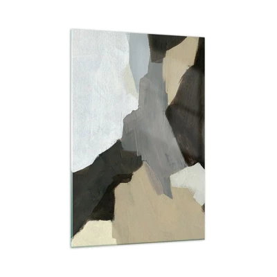 Schilderen op glas - Abstractie: het kruispunt van grijs - 70x100 cm