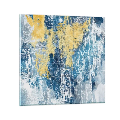Schilderen op glas - Abstractie vol met weer - 40x40 cm
