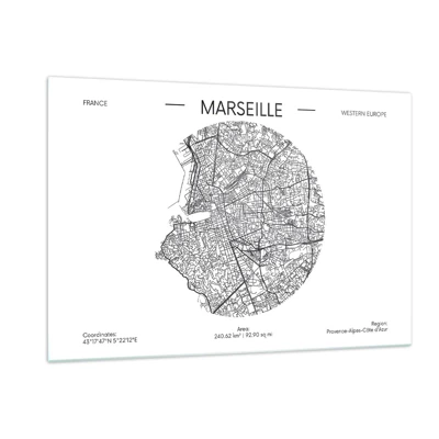 Schilderen op glas - Anatomie van Marseille - 120x80 cm