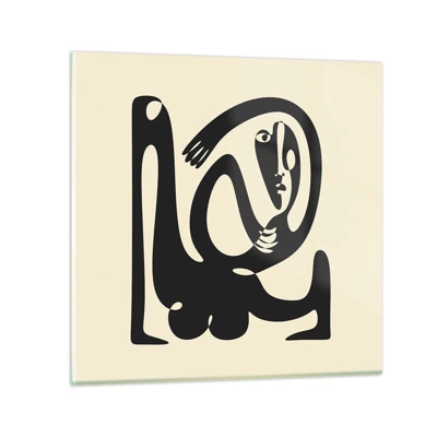 Schilderen op glas - Bijna Picasso - 70x70 cm