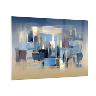 Schilderen op glas - Blauwe constructie - 100x70 cm