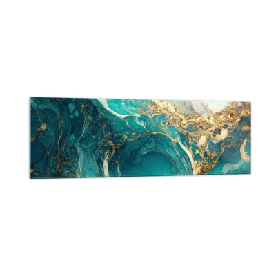Schilderen op glas - Compositie met goudaders - 160x50 cm