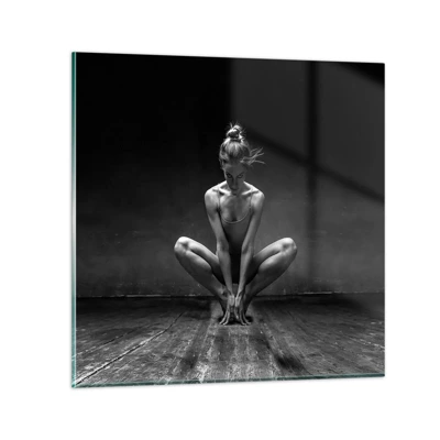 Schilderen op glas - Concentratie van dansenergie - 70x70 cm