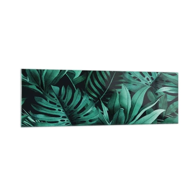 Schilderen op glas - De diepte van tropisch groen - 160x50 cm