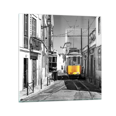 Schilderen op glas - De geest van Lissabon - 50x50 cm