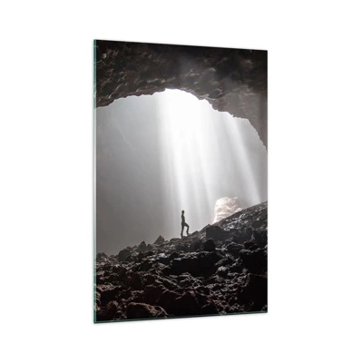 Schilderen op glas - De lichtgevende grot - 70x100 cm