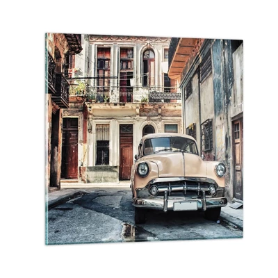 Schilderen op glas - De siësta in Havana - 40x40 cm