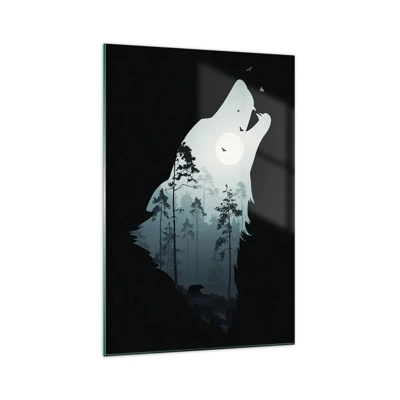 Schilderen op glas - De stem van de bosnacht - 70x100 cm