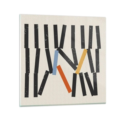 Schilderen op glas - Domino – compositie - 40x40 cm