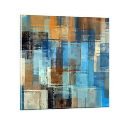 Schilderen op glas - Door de blauwe sluier - 60x60 cm