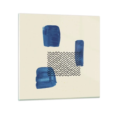 Schilderen op glas - Een abstract kwartet - 70x70 cm