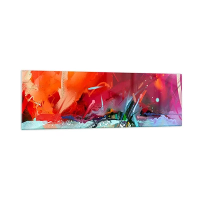 Schilderen op glas - Een explosie van licht en kleuren - 160x50 cm