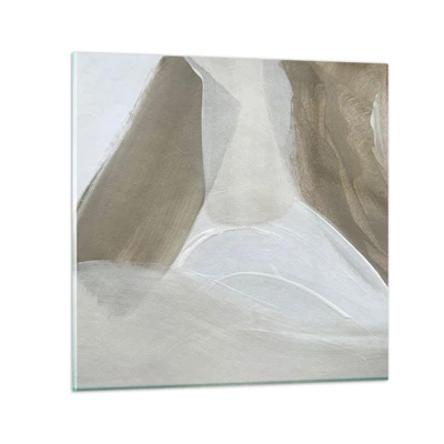 Schilderen op glas - Een golf van wit - 60x60 cm
