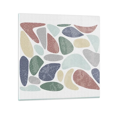 Schilderen op glas - Een mozaïek van poederkleuren - 40x40 cm