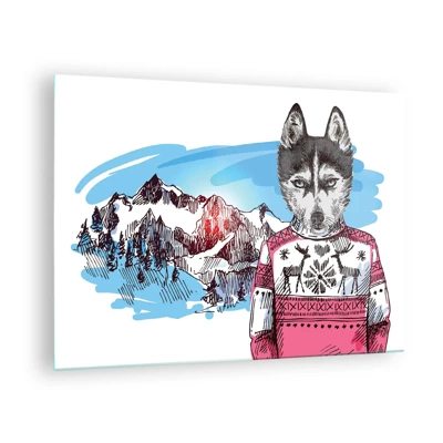 Schilderen op glas - Een wolf in schaapswol - 70x50 cm
