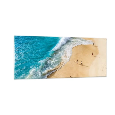 Schilderen op glas - En dan de zon, het strand… - 100x40 cm
