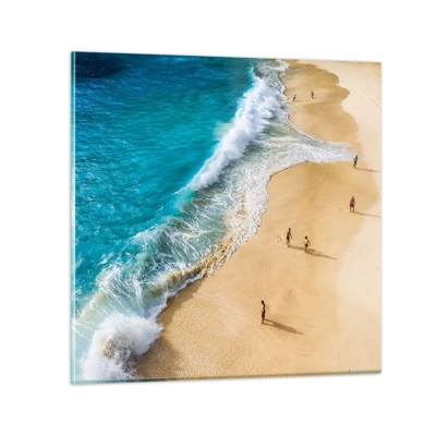 Schilderen op glas - En dan de zon, het strand… - 50x50 cm