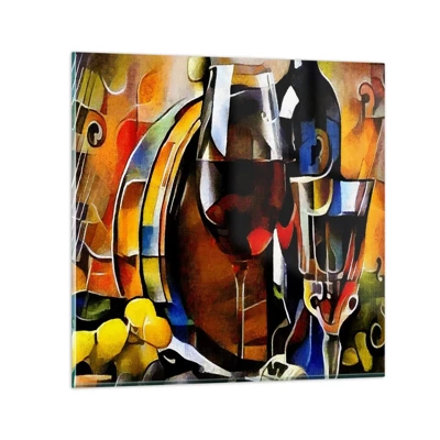 Schilderen op glas - En de wereld krijgt kleuren - 50x50 cm