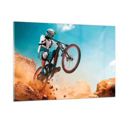 Schilderen op glas - Fiets waanzin demon - 120x80 cm