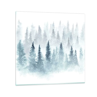 Schilderen op glas - Gehuld in mist - 70x70 cm