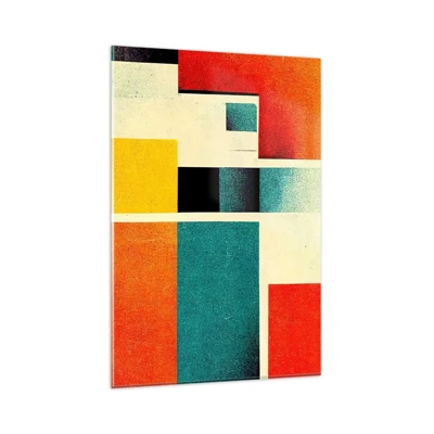 Schilderen op glas - Geometrische abstractie – goede energie - 80x120 cm