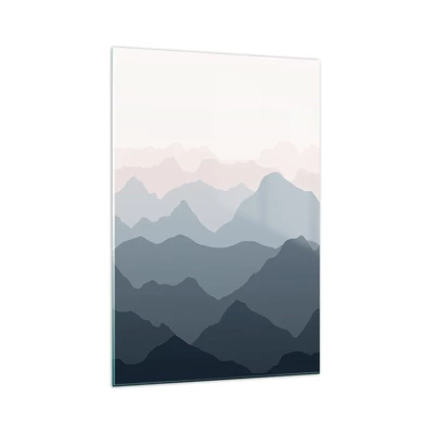Schilderen op glas - Golven van de bergen - 70x100 cm