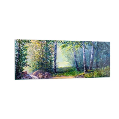 Schilderen op glas - Idyllisch landschap - 140x50 cm