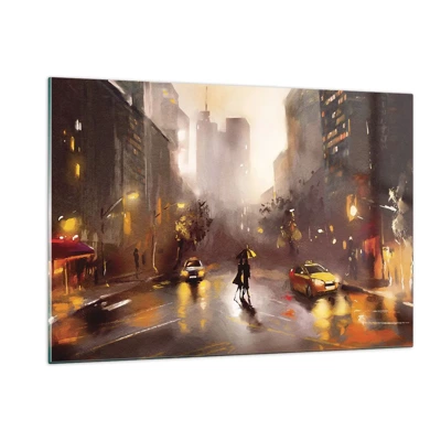 Schilderen op glas - In de lichten van New York - 120x80 cm