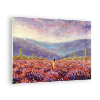 Schilderen op glas - In een lavendelwereld - 70x50 cm