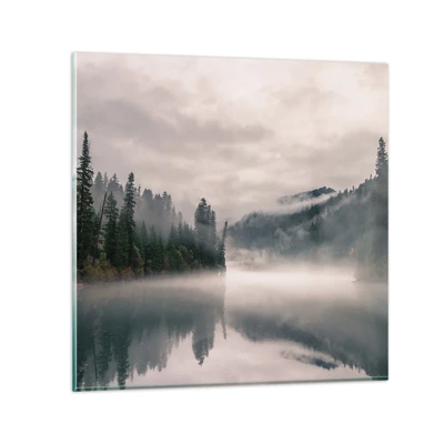 Schilderen op glas - In reflectie, in de mist - 60x60 cm