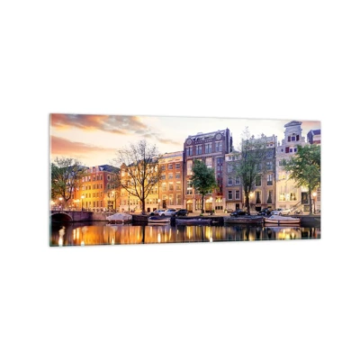 Schilderen op glas - Ingetogen en serene Nederlandse schoonheid - 120x50 cm