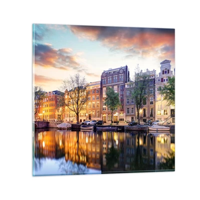 Schilderen op glas - Ingetogen en serene Nederlandse schoonheid - 40x40 cm