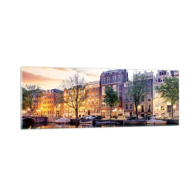 Schilderen op glas - Ingetogen en serene Nederlandse schoonheid - 90x30 cm