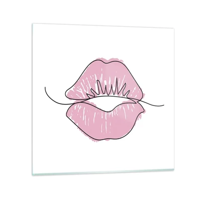 Schilderen op glas - Klaar om te kussen? - 60x60 cm