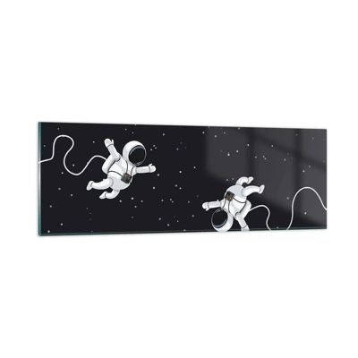 Schilderen op glas - Kosmische dans - 90x30 cm