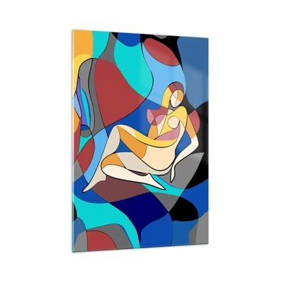 Schilderen op glas - Kubistisch naakt - 70x100 cm